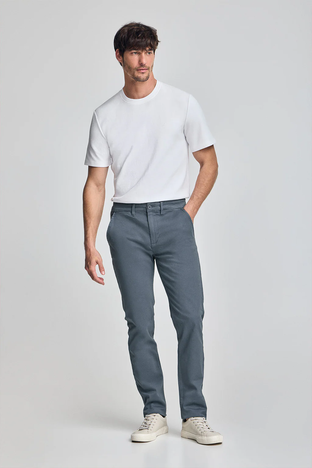 Pantalón chino Slim Moore azul denim