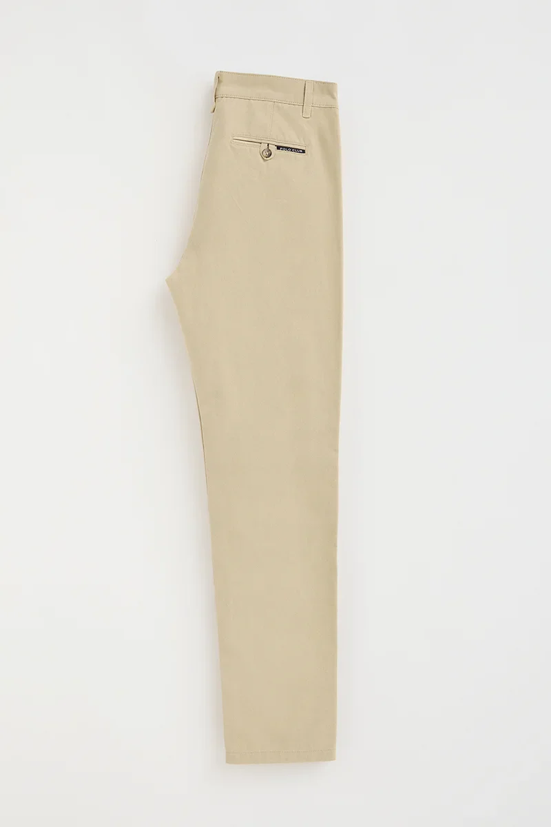 Pantalón chino beige de corte regular con logo Polo Club - Image 10