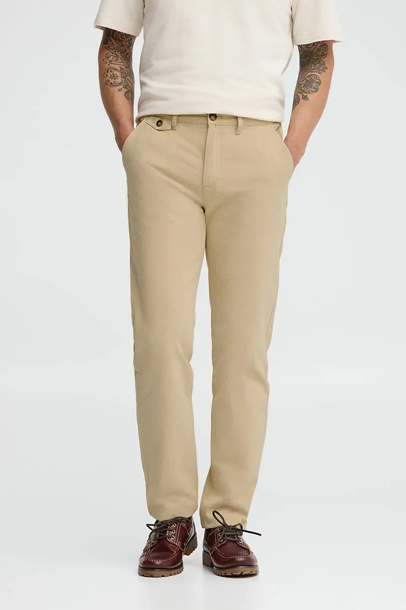 Pantalón chino beige de corte regular con logo Polo Club - Image 2