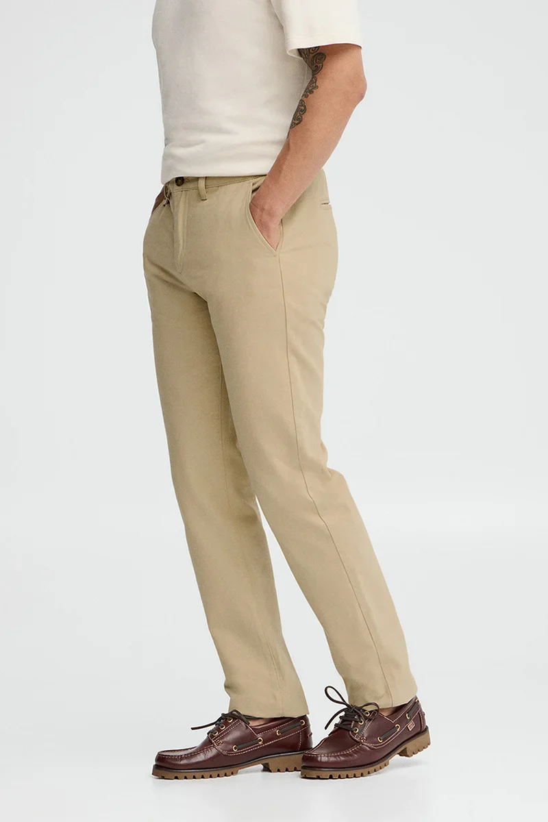 Pantalón chino beige de corte regular con logo Polo Club - Image 4