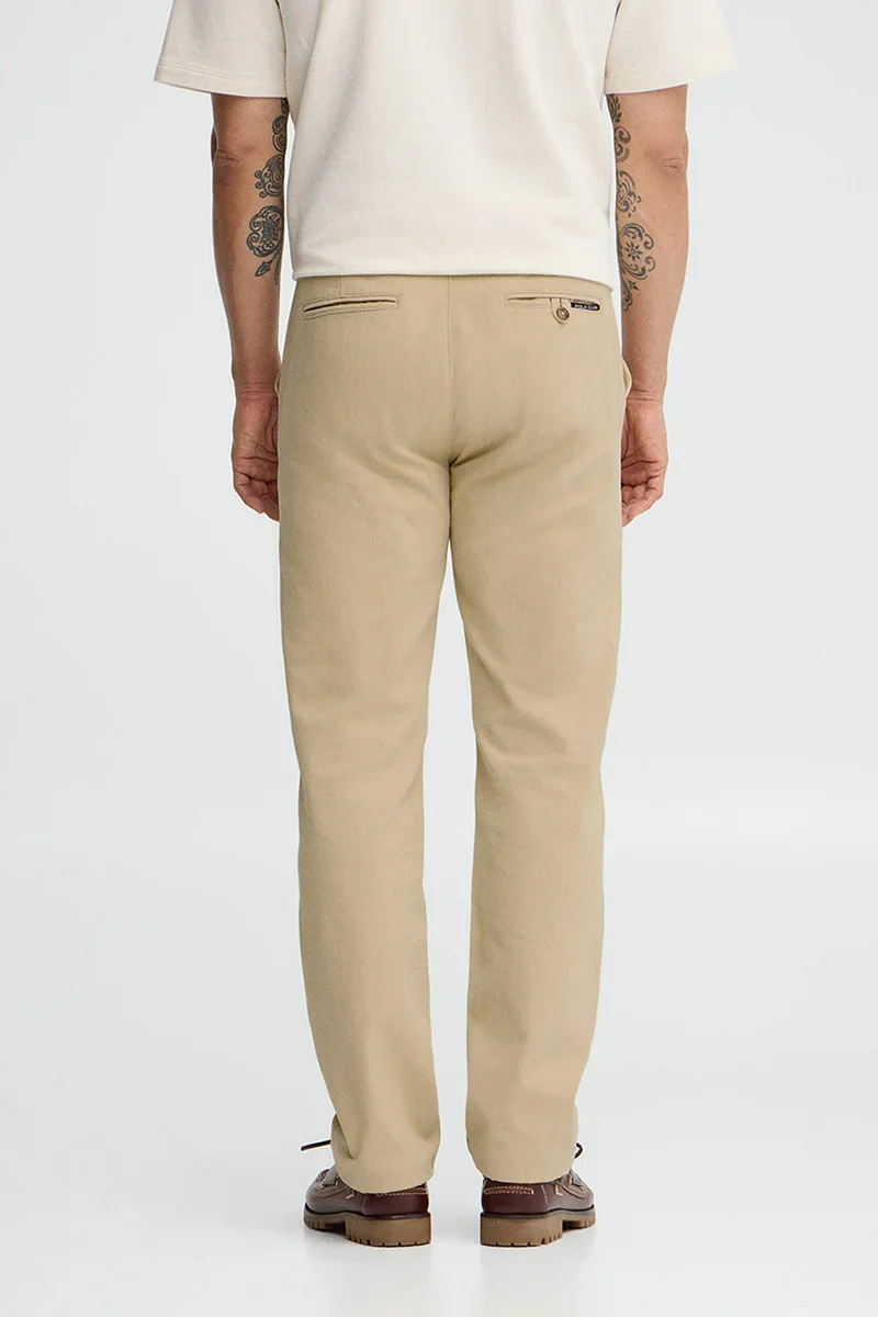Pantalón chino beige de corte regular con logo Polo Club - Image 5