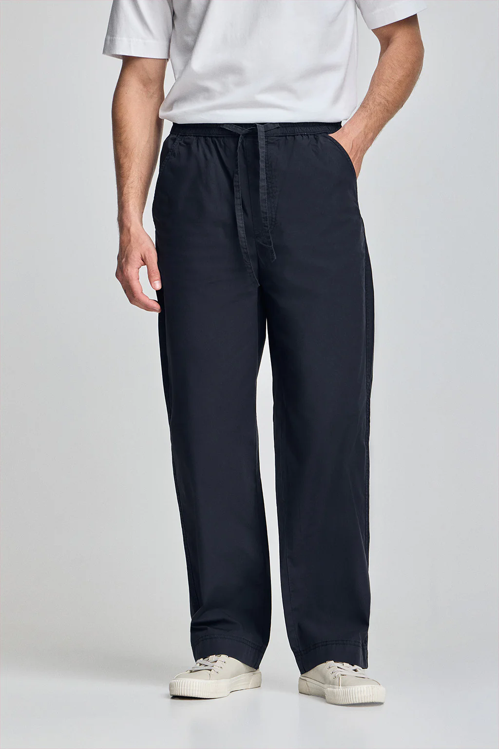 Pantalón Sunset de cintura elástica en azul marino - Image 2