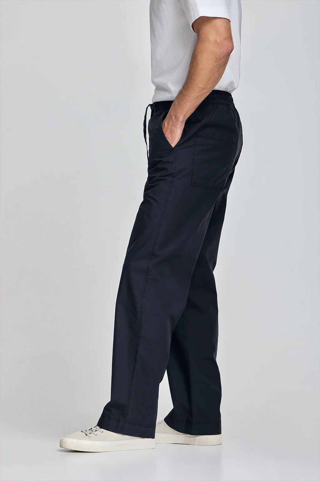 Pantalón Sunset de cintura elástica en azul marino - Image 4