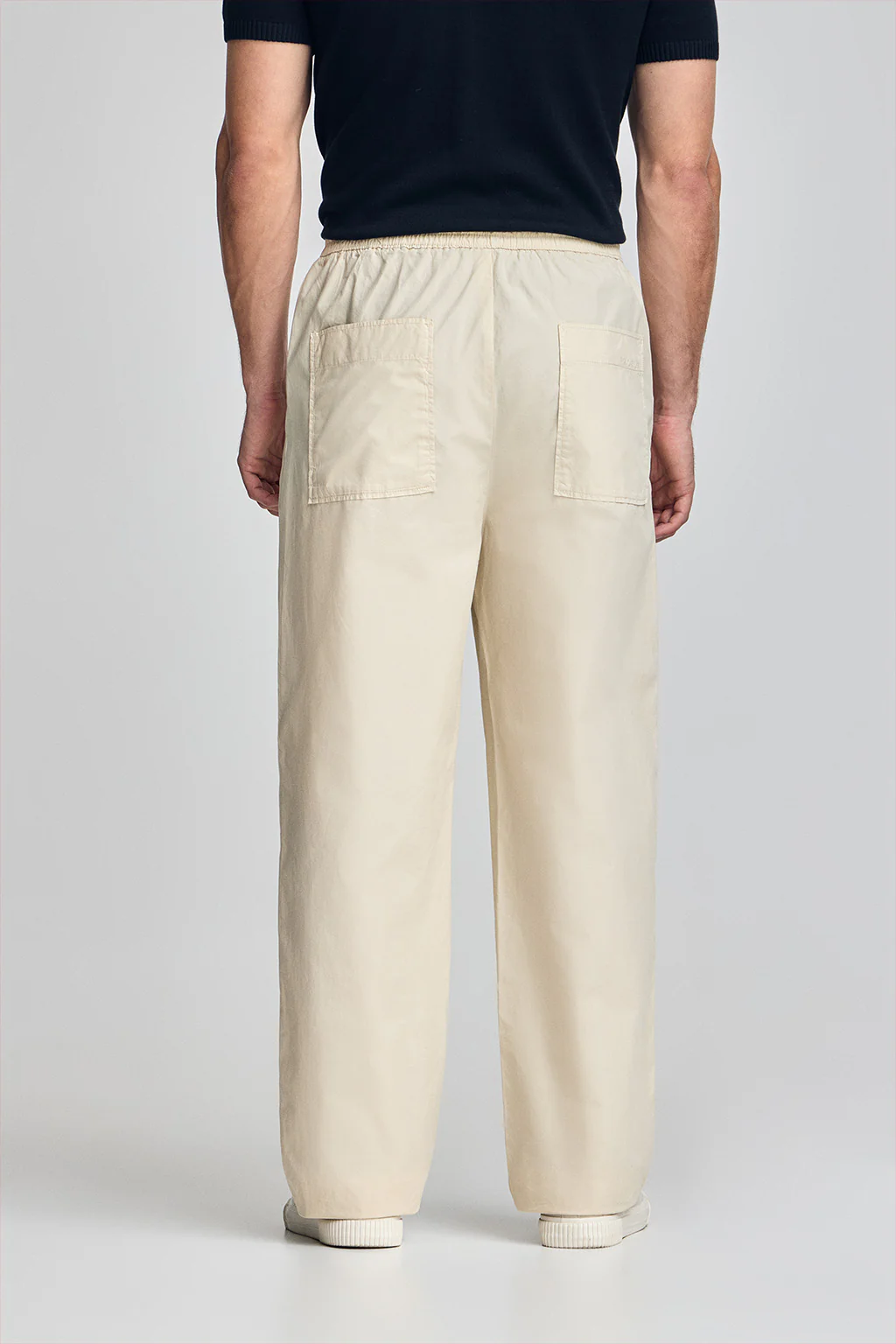 Pantalón Sunset de cintura elástica en beige - Image 5