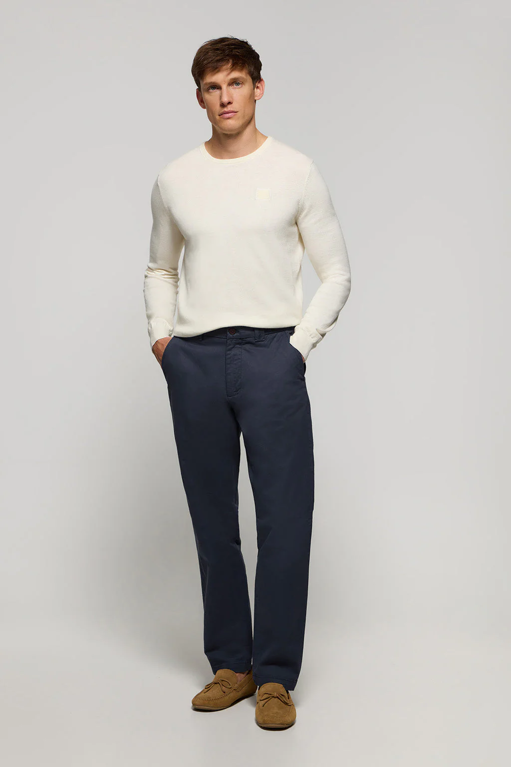Pantalón chino azul marino regular fit con detalles Polo Club