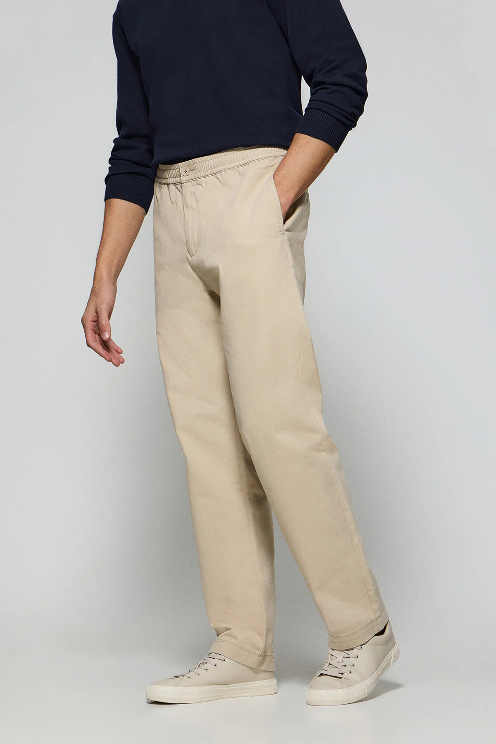 Pantalón beige Trent con cintura elástica y detalles Polo Club - Image 3