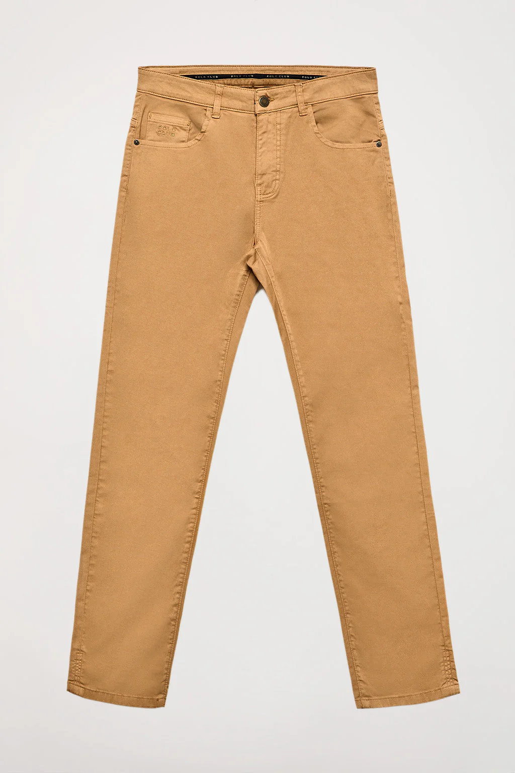 Pantalón marrón de cinco bolsillos con logo bordado - Image 8
