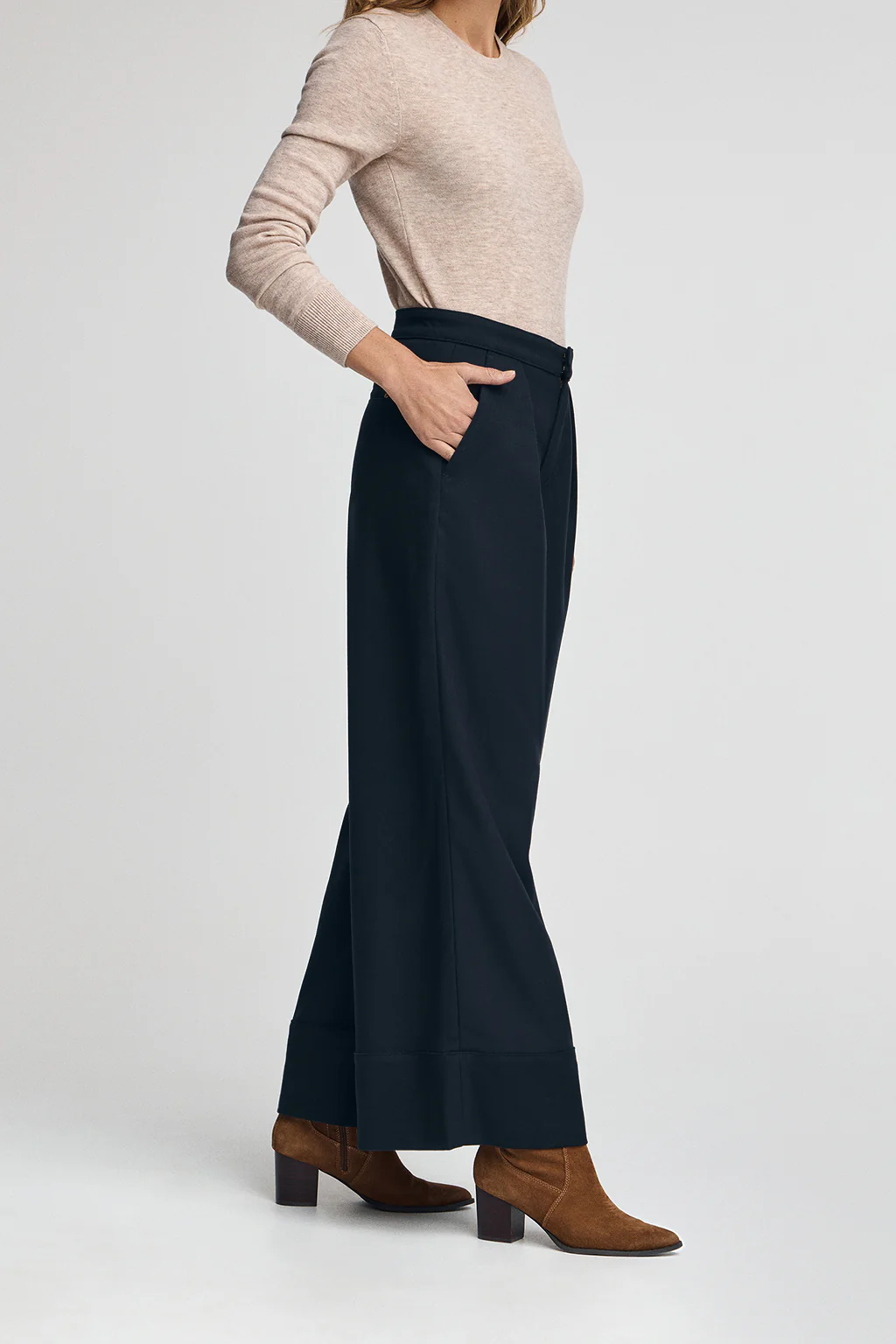 Pantalón azul marino de corte ancho con detalles Polo Club - Image 3
