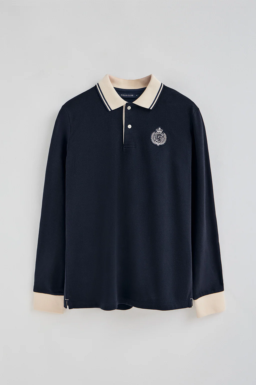 Polo azul marino de manga larga Anchor con detalle náutico - Image 6