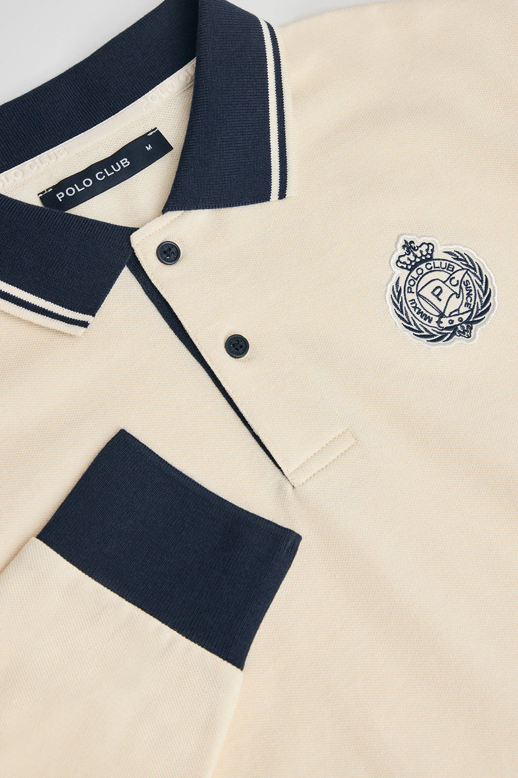 Polo color crudo de manga larga Anchor con detalle náutico - Image 7