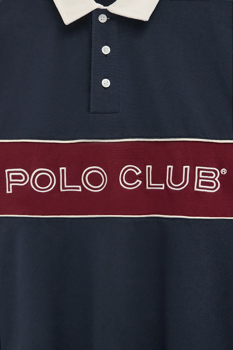 Polo rugby azul marino con bordado Polo Club - Image 7