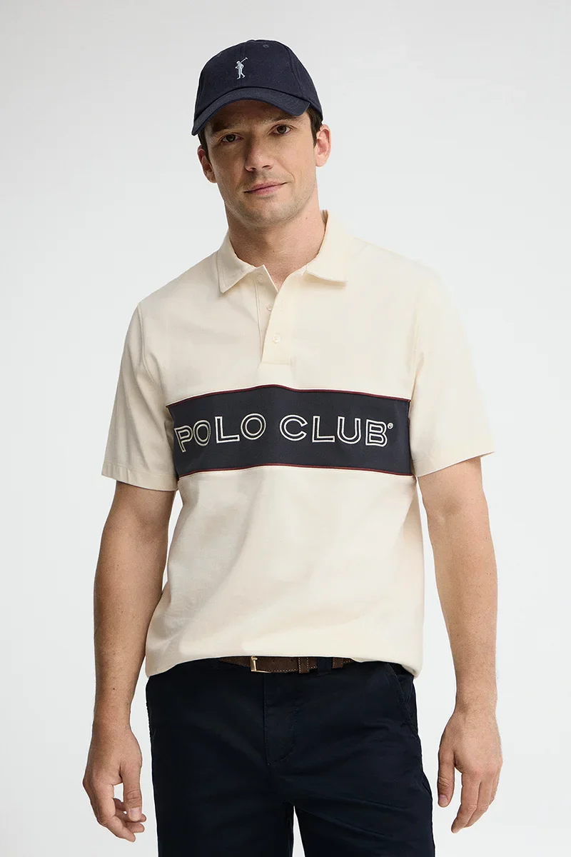 Polo rugby color crudo con bordado Polo Club - Image 2