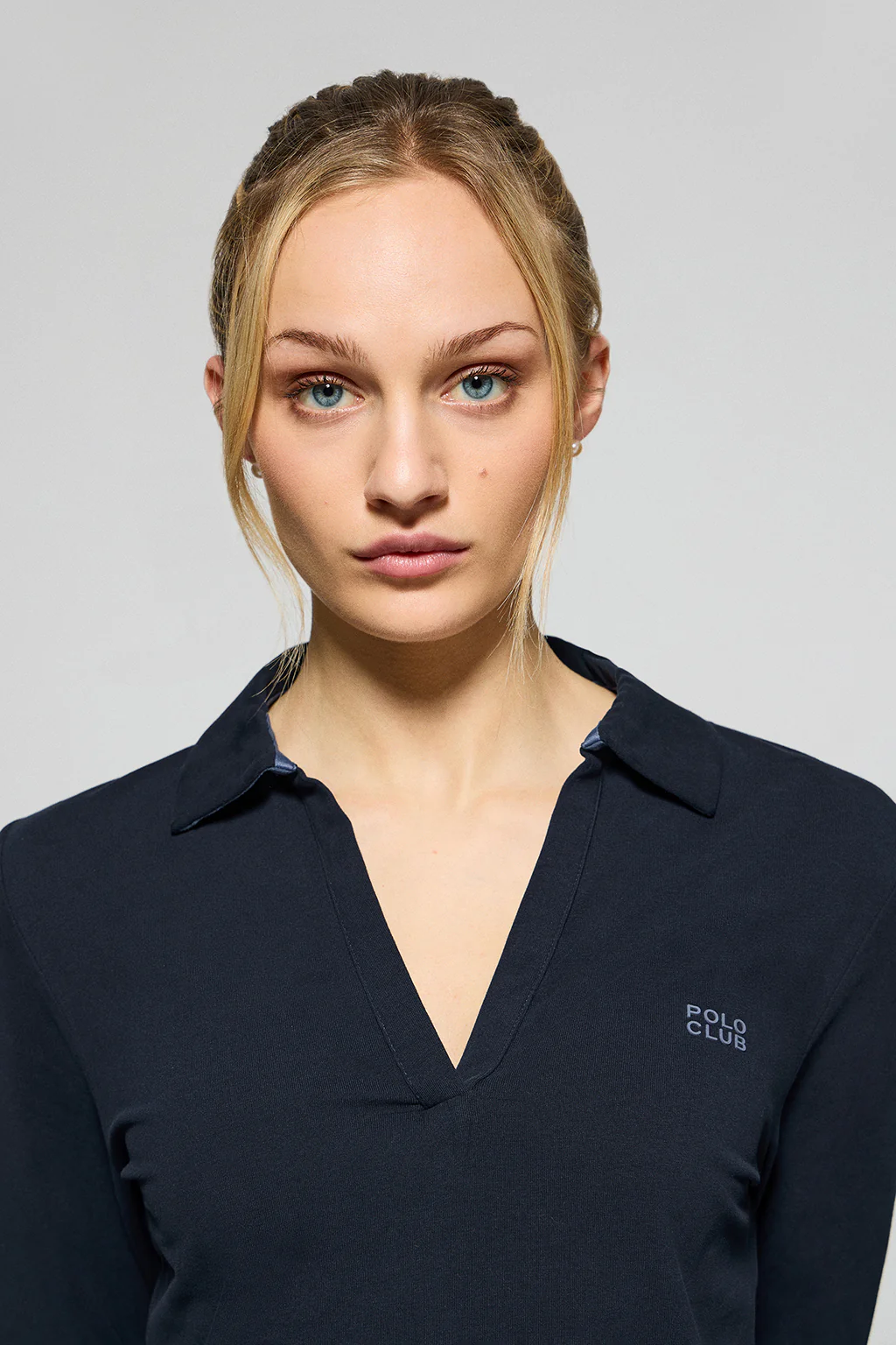 Polo Pia navy sin botones con logo Polo Club engomado - Image 2