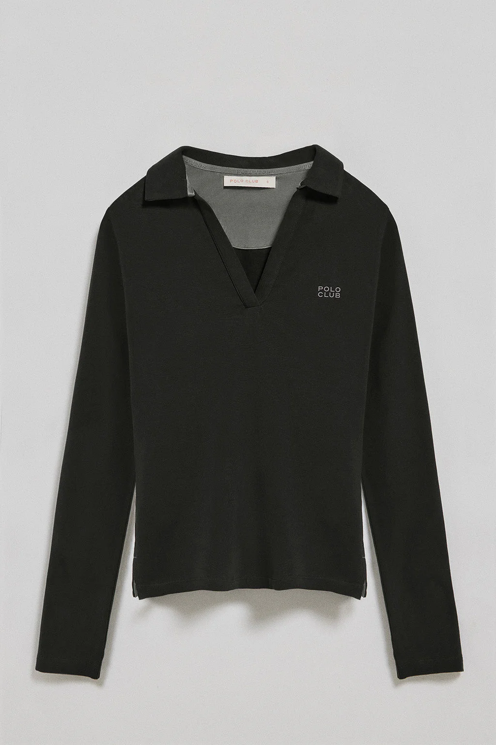 Polo Pia negro sin botones con logo Polo Club engomado - Image 8