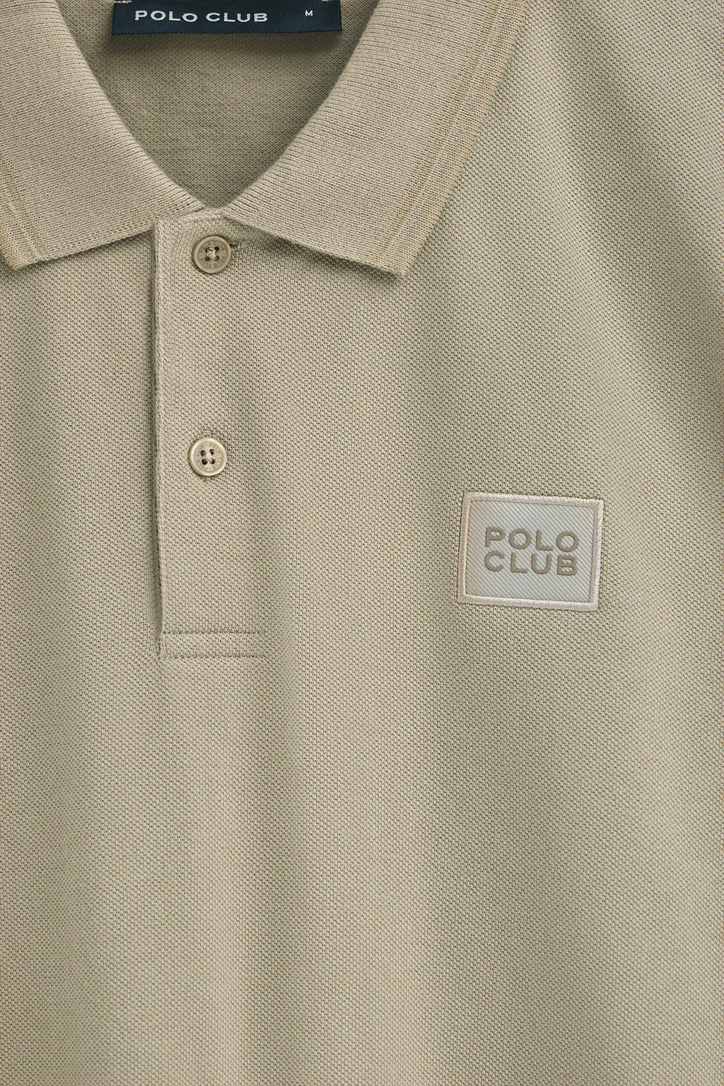 Polo color piedra de piqué con parche Polo Club - Image 7