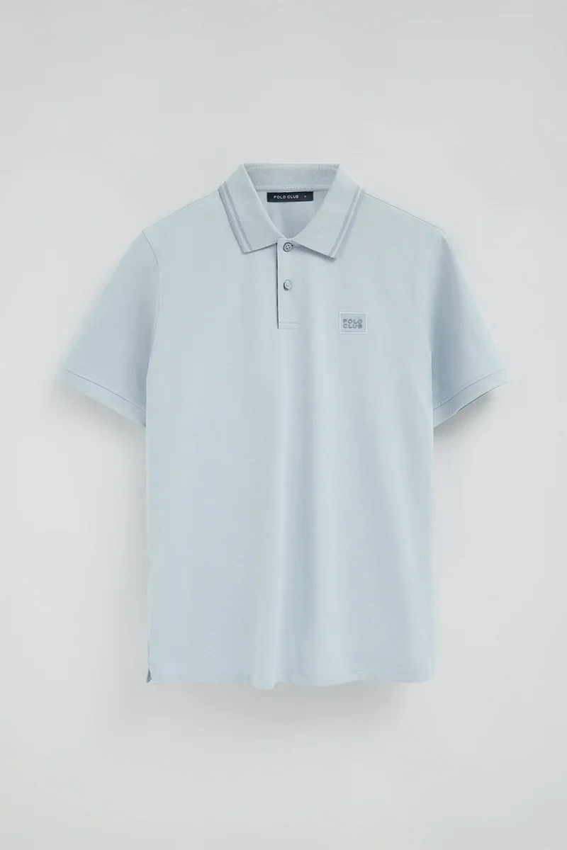 Polo azul claro de manga corta con parche Polo Club - Image 6