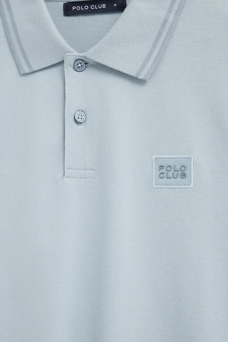 Polo azul claro de manga corta con parche Polo Club - Image 7