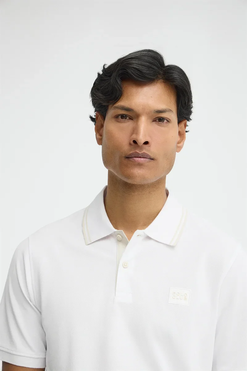Polo blanco de manga corta con parche Polo Club - Image 3