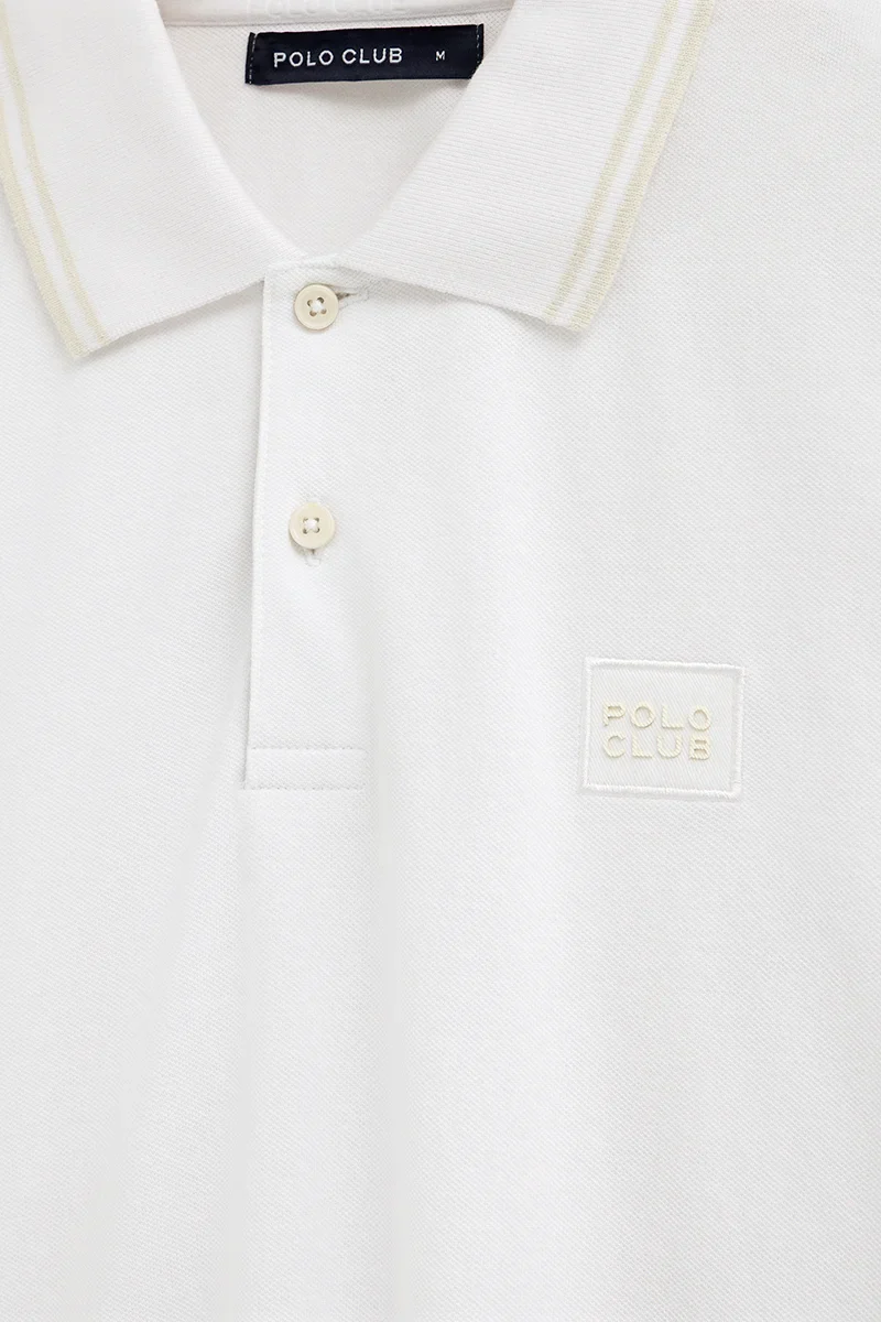 Polo blanco de manga corta con parche Polo Club - Image 7