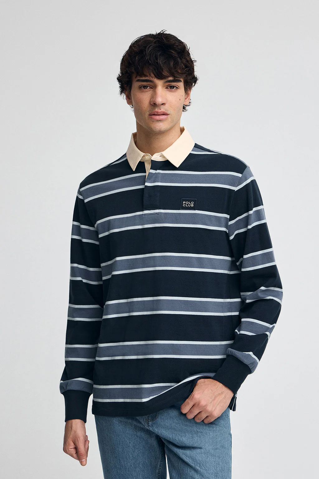 Polo rugby azul denim con parche Polo Club - Image 2