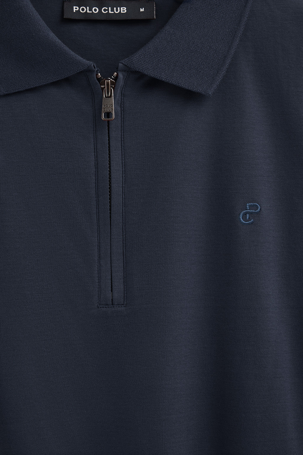 Polo azul marino Esko con cremallera y monograma bordado - Image 7
