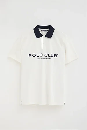 Polo color crudo con cuello y logo en contraste Established 2012 Polo Club - Image 10