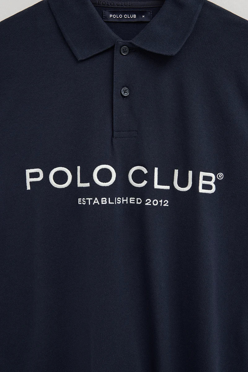 Polo azul marino de manga larga con logo Established 2012 Polo Club - Image 7