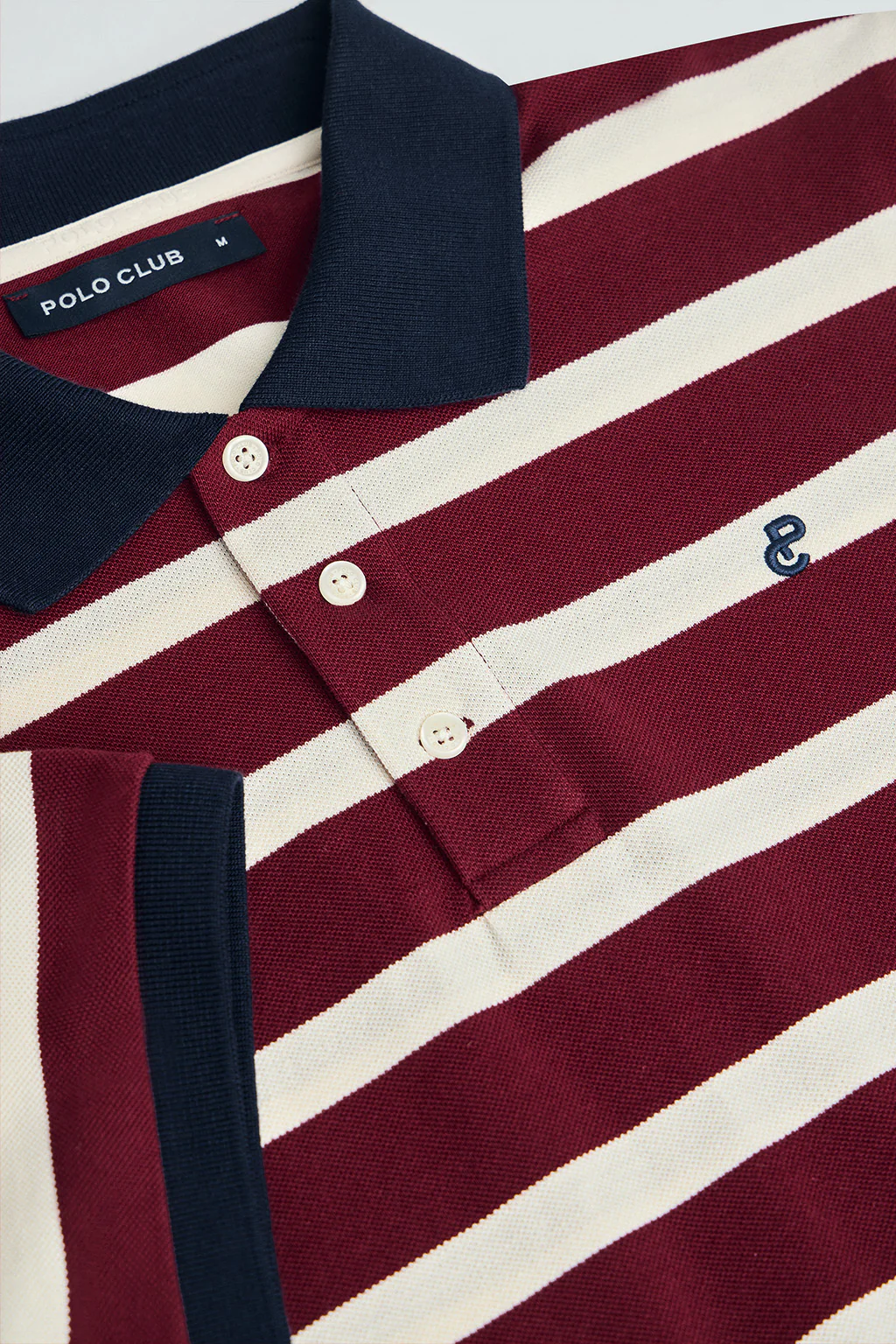 Polo granate Genova de rayas con monograma bordado - Image 10