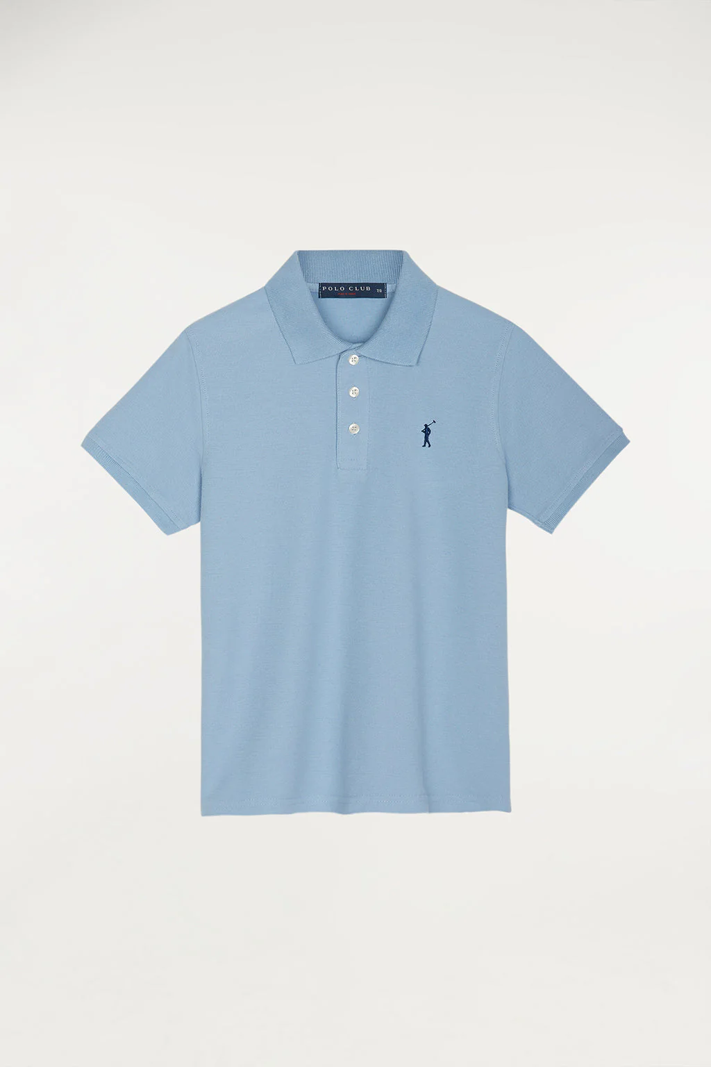 Polo celeste infantil de manga corta con logo bordado - Image 5