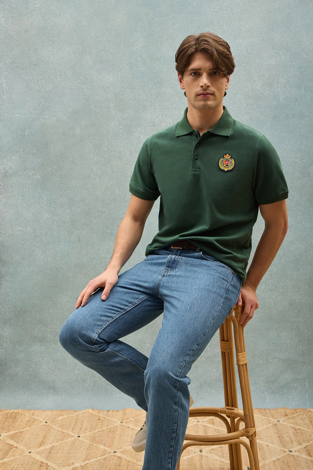 Polo Nautic verde con detalle de parche naútico en el pecho - Image 3