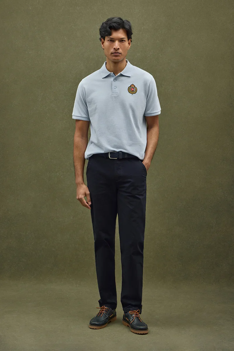 Polo azul claro de corte regular con parche náutico Polo Club - Image 2