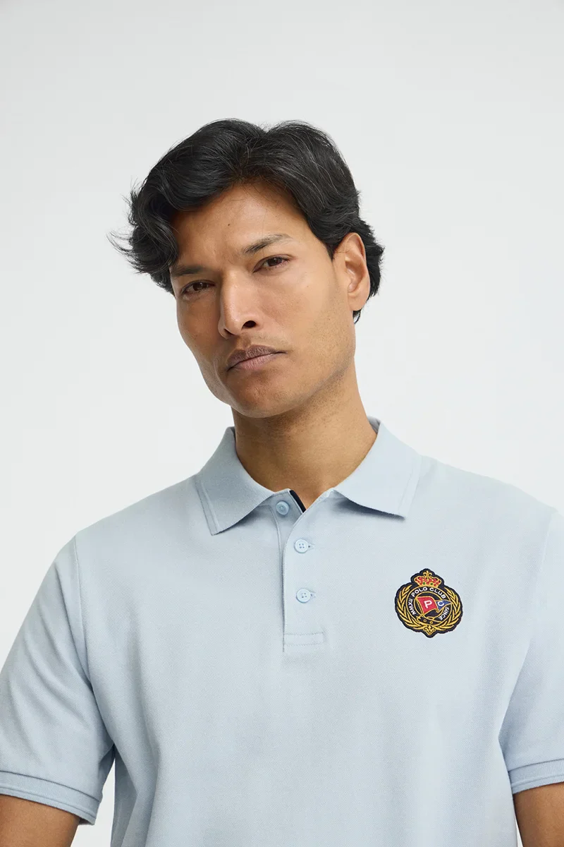 Polo azul claro de corte regular con parche náutico Polo Club - Image 3