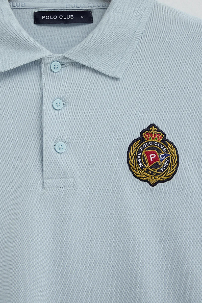 Polo azul claro de corte regular con parche náutico Polo Club - Image 7