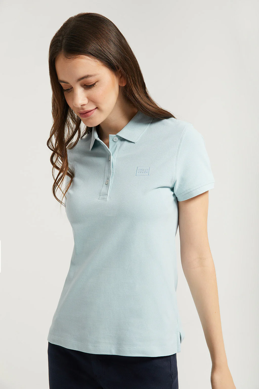 Polo de manga corta piqué azul celeste con logo Polo Club - Image 2