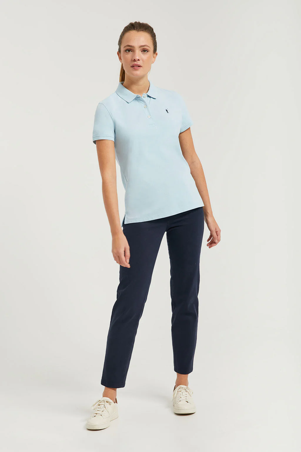 Polo de manga corta piqué azul cielo con logo Rigby Go - Image 4
