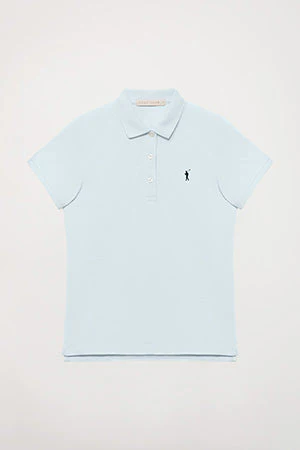 Polo de manga corta piqué azul cielo con logo Rigby Go - Image 9