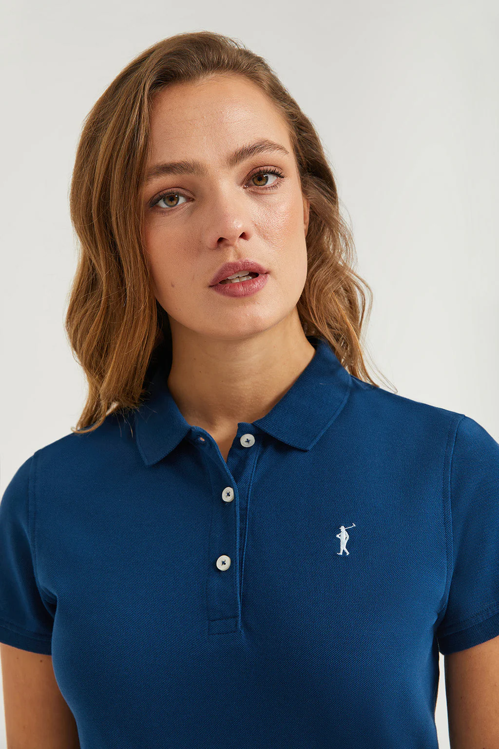 Polo de manga corta piqué azul índigo con logo Rigby Go - Image 3