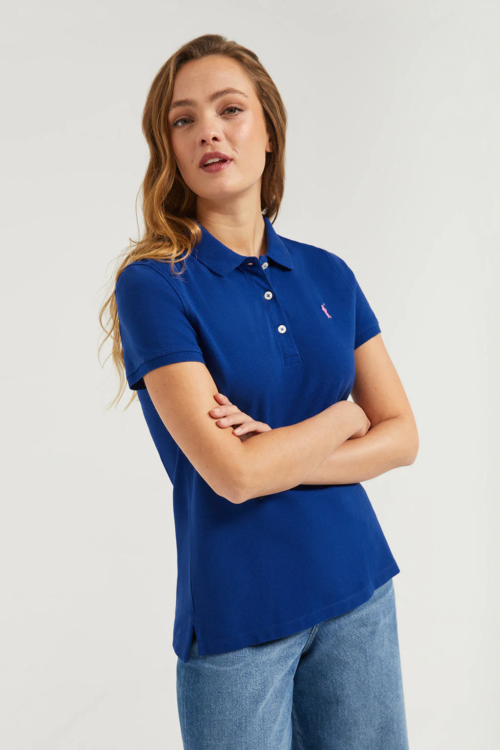 Polo de manga corta piqué azul royal con logo Rigby Go - Image 6