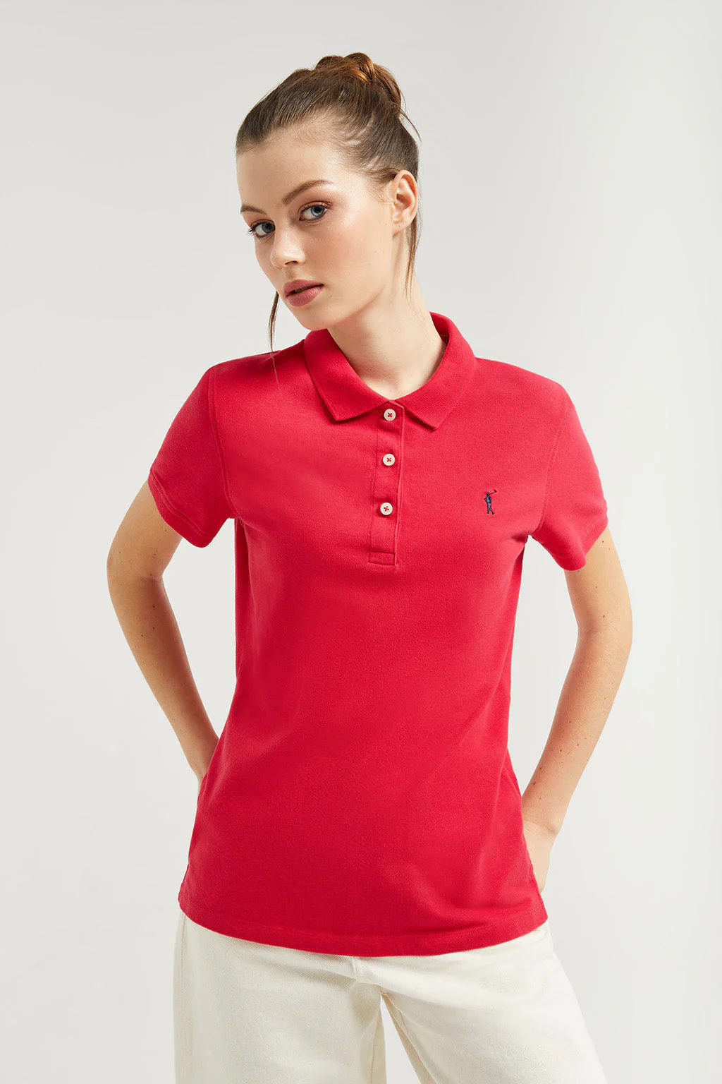Polo de manga corta piqué fucsia con logo Rigby Go - Image 3