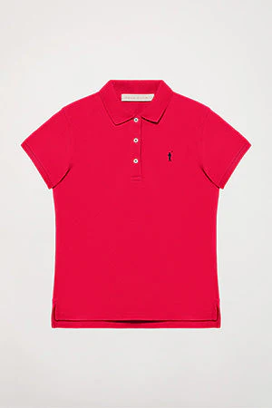 Polo de manga corta piqué fucsia con logo Rigby Go - Image 9