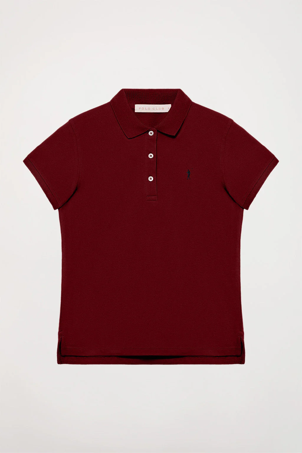 Polo de manga corta piqué granate con logo Rigby Go - Image 6