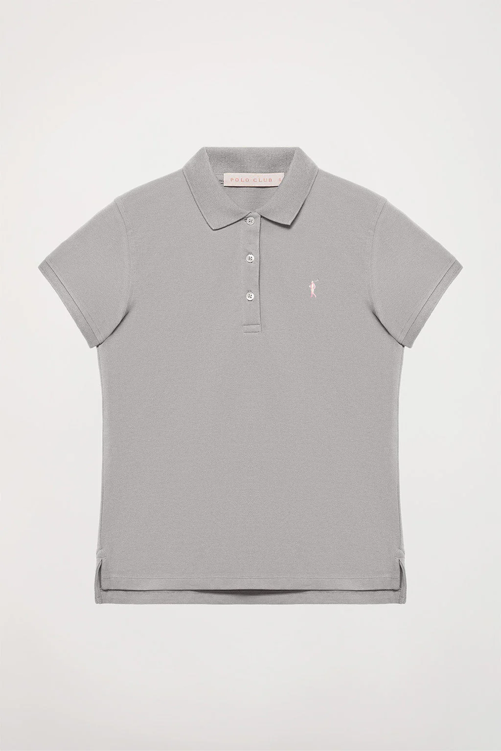 Polo de manga corta piqué gris con logo Rigby Go - Image 6