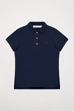 Polo de manga corta piqué azul marino con logo Rigby Go - Image 7