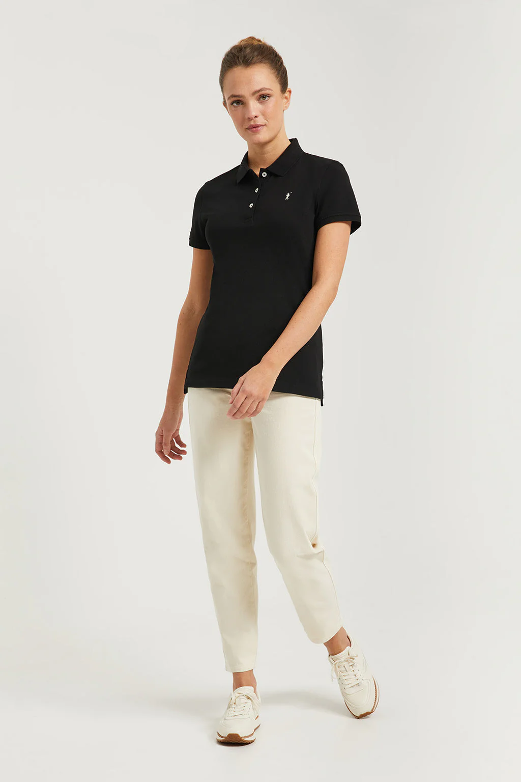 Polo de manga corta piqué negro con logo Rigby Go - Image 4