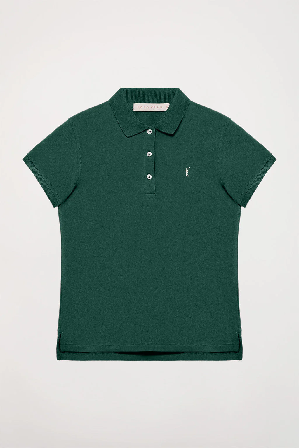 Polo de manga corta piqué verde botella con logo Rigby Go - Image 10