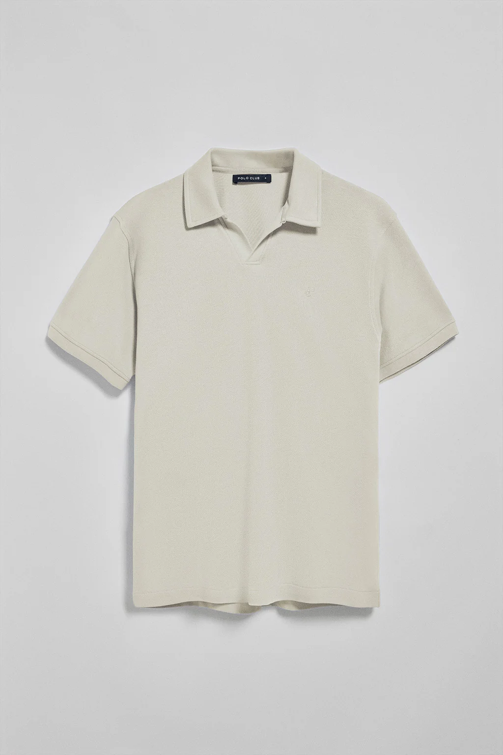 Polo gris claro Pascal sin botones con monograma bordado - Image 6
