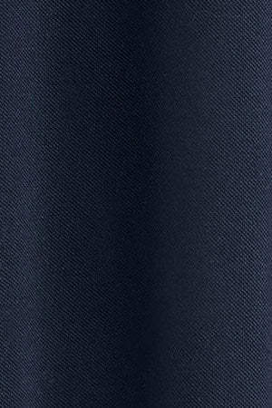 Polo azul marino de algodón y lino con dos botones y monograma bordado - Image 10