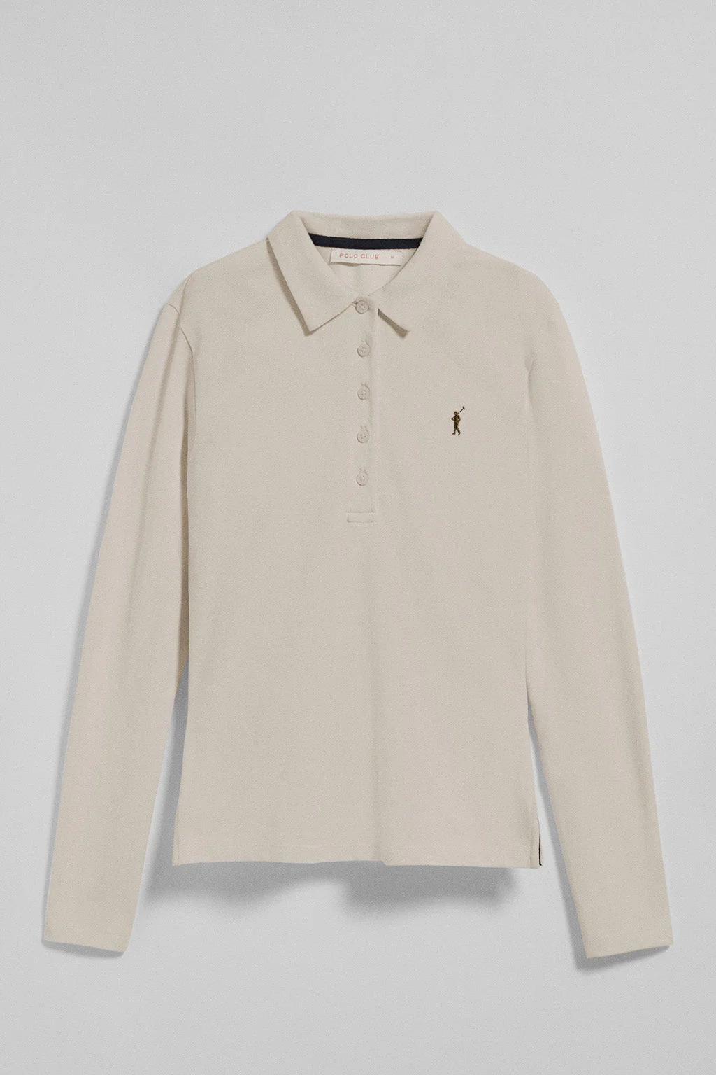 Polo Priyanka beige de cinco botones con bordado Rigby Go - Image 5