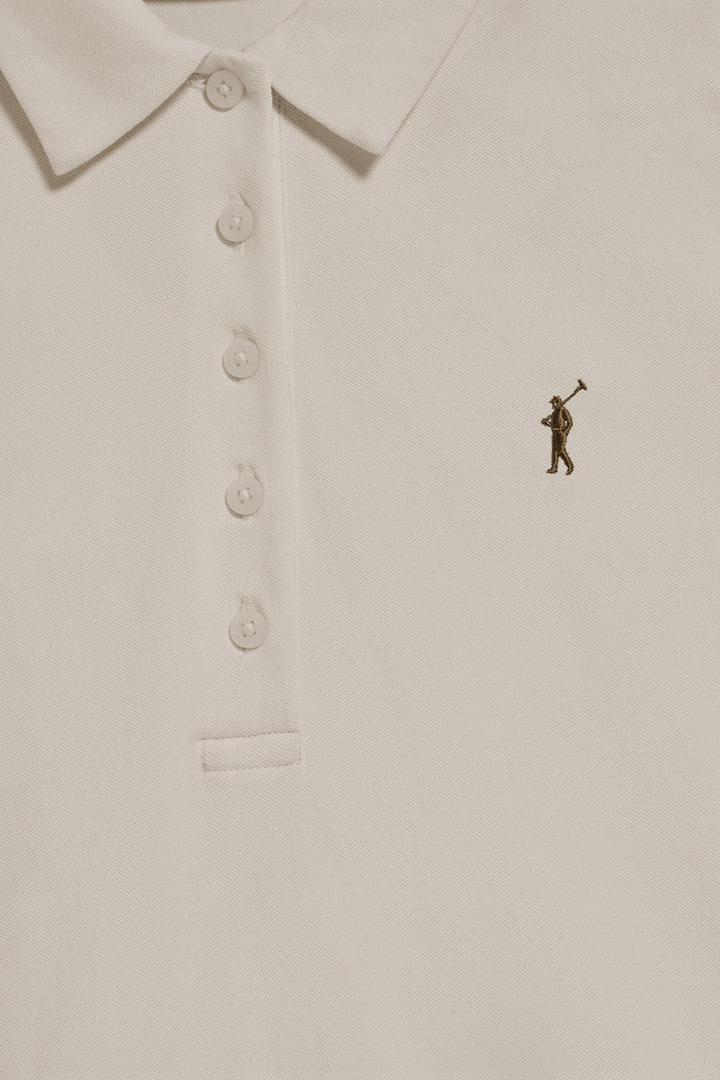 Polo Priyanka beige de cinco botones con bordado Rigby Go - Image 6