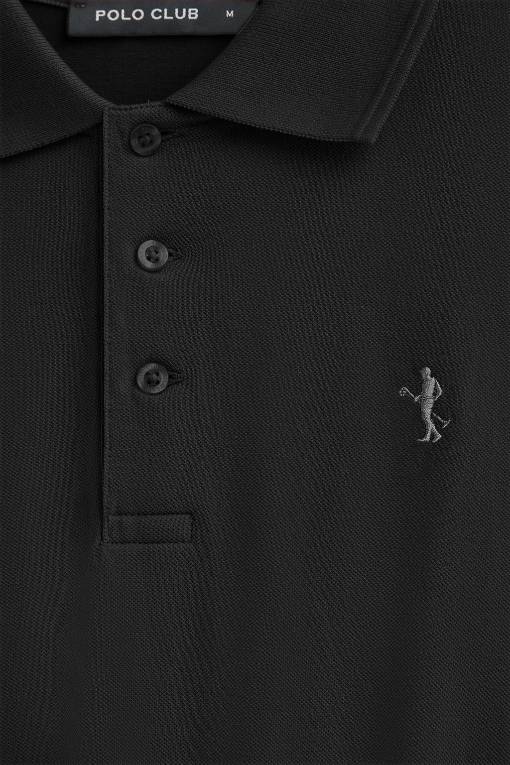 Polo negro de piqué de manga larga y bordado Rigby Best - Image 6